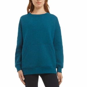 Danskin Womens Oversized Fleece Kangaroo Pocket Pullover Sweater Size S